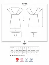 Комплект білизни Obsessive 821-CHE-1 L/XL чорний - мініатюра 7