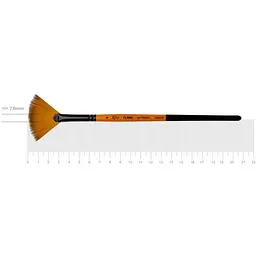Пензель синтетика віялова FLAME 1368FN №6 коротка ручка Rosa