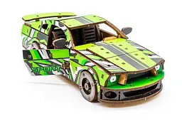 Конструктор Puz-00640 "Muscle Car" дерев'яний, 162 дет., зелений колір, розмір моделі 24х9х7 см PuzzleOk - мініатюра 2
