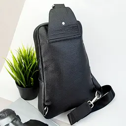 Сумка-рюкзак чоловіча шкіряна Handycover S302 чорна через плече - мініатюра 5