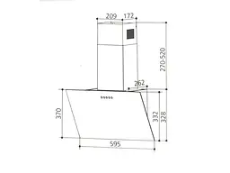 Витяжка похила Interline TEFFI SLIM BL A/60/GL/PB - мініатюра 4