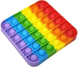 Сенсорна іграшка антистрес силіконова нескінченна пухирка попит UKC Pop It Fidget квадрат веселка - мініатюра 8