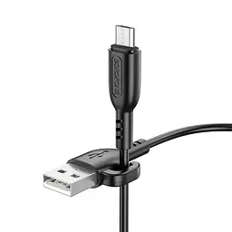 Кабель для заряджання з гачком USB Borofone BX91 USB-MicroUSB 2.4A 1 м Black - мініатюра 5