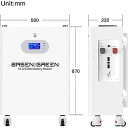 Акумулятор Basen Green LiFePO4 48V 51.2V/230Ah/11776Wh [BR-OW-LV-11.7KWH] [125467] - мініатюра 3