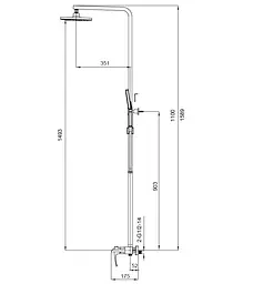 Душова система Koer Водоспад KB-58007-01 KR3462, Хром - мініатюра 2