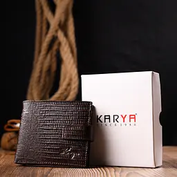 Чоловічий шкіряний гаманець KARYA 11х9х2 см acs0023919 - мініатюра 9