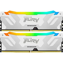 Модуль пам'яті Kingston DDR5 48GB (2x24) Fury 8000Mhz Renegade RGB White (KF580C38RWAK2-48)