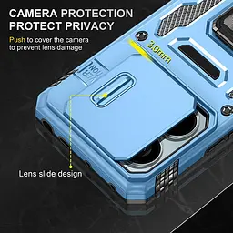 Ударостійкий чохол Camshield Army Ring для Xiaomi Poco X6 Pro Блакитний / Light Blue - мініатюра 2