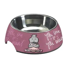 Миска для тварин Croci Melamine Hippo нержавіюча, гумована основа, змінна чаша, 0,4 л, 24 см