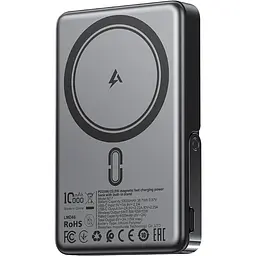 УМБ Acefast Magnetic Wireless 10000mAh 22.5W PD,QC 3.0 USB-C In/Out, QI 15W, with holder M17 Black - мініатюра 3