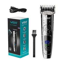 Триммер VGR V-072, 1 насадка, LED-дисплей, 7500 RPM, 1200 mAh, Silver