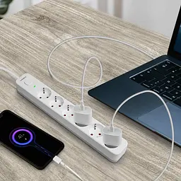 Мережевий подовжувач Videx Oncord з/з 6 п 3 м (3x1.5 мм) з кнопкою білий (VF-PD63G-W) - мініатюра 10