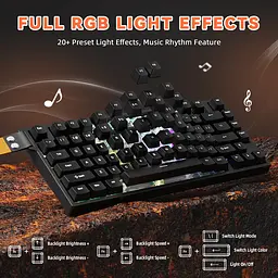 Ігрова дротова магнітна клавіатура Attack Shark R82 / Дротове підключення / Magnetic Switch / Black - мініатюра 4