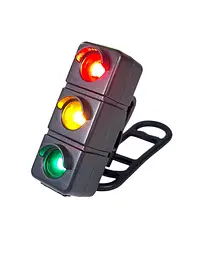 Велосипедна фара задня світлофор 300 Lm 3 Led Type-C 7 режимів 70х40х25 мм чорний (G0002281) - мініатюра 2