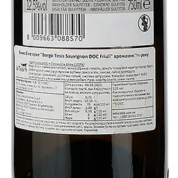 Вино Vinicolo Fantinel B.Tesis Sauvignon біле сухе 0.75 л (8000009737204) - мініатюра 3