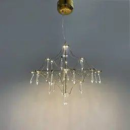 Невагома золота Led люстра d60 см | Арт. MJ 156-600 Titanium | Line F - мініатюра 2