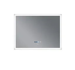 Дзеркало Mixxus FLAT MR04-100x80 з LED Touch, Anti-fog, димером, регулюванням яскравості, годинником (MI6927) - мініатюра 3