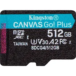 Карта пам'яті MicroSDXC 512GB UHS-I/U3 Class 10 Kingston Canvas Go! Plus R200/W160MB/s (SDCG4/512GBSP)