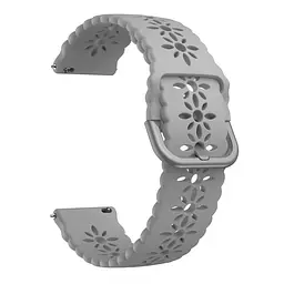 Ремінець Flower для Xiaomi Ticwatch C2 TicWatch E TicWatch S2 Mobvoi TicWatch C2 - сірий ширина кріплення 20мм силікон Watchbands (W32-5WB39660066) - мініатюра 2