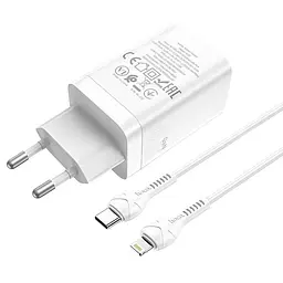 Адаптер мережевий HOCO Type-c to Lightning Cable Astral N23 2Type-C 45W біле - мініатюра 3
