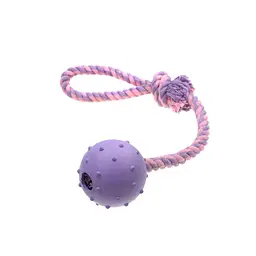 Іграшка для собак Misoko&Co М'яч з веревкою purple 37x5 см - мініатюра 2