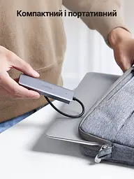 USB-хаб UGREEN CM219 концентратор з підключенням USB-C на 4 порти USB-A 3.0 передавання даних до 5 Гбіт/с з портом USB-C лише для додаткового живлення периферії для енергоємної периферії потрібен зарядний пристрій із підключенням до порту живлення USB-C Plug & Play для Windows macOS Linux для Android-пристроїв із USB-C та підтримкою OTG із захистом від перенапруги надструму та короткого замикання зі світлодіодним індикатором із вбудованим кабелем 0,15 м космічний сірий (70336) - мініатюра 8