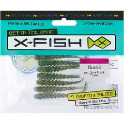 Силікон X-Fish Guddi 2.5" Olive Black Flake (7шт/уп) - мініатюра 2