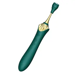 Мультифункціональний вібратор Zalo - Bess 2 Turquoise Green, 4 насадки, підігрів - мініатюра 5