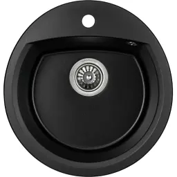 Мийка кухонна GRANADO RONDA black shine з сифоном (470*490mm.) (gr2201)
