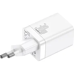 Мережевий зарядний пристрій Baseus Super Si Pro 30W USB-C + USB-A White (CCSUPP-E02) [69676] - мініатюра 2