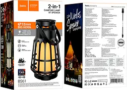 Портативна акустика Hoco BS61 Wild Fun Outdoor Camping Light Black [610827] [112228] - мініатюра 5