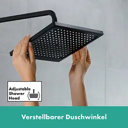 Душова система Hansgrohe Vernis Shape Showerpipe 240 1jet з термостатом Matt Black 26427670, Чорний матовий - мініатюра 5