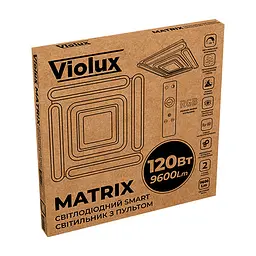 Світильник LED smart MATRIX+пульт 120W 3000-6000K IP20 чорний квадрат Violux ( 220505 ) - мініатюра 7
