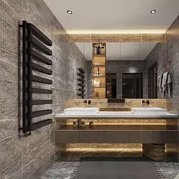 Рушникосушка дизайнерська Ideale Gia 11 9/1300/500 чорний, Чорний - мініатюра 3