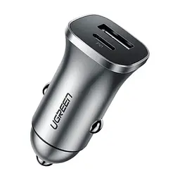 Зарядний пристрій Ugreen CD130 20W USB + Type-C PD Car Charger (Gray) (30780) - мініатюра 2
