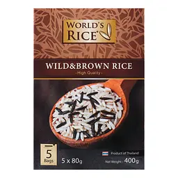 Рис Дикий та Натурал World's Rice 400 г (5 пакетиків по 80 г) - мініатюра 3