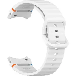 Силіконовий ремінець BeCover Ribbed Tape для Samsung Galaxy Watch (20 mm) 3 41 mm/4 40mm-44mm/5 40-44mm/6 40-44mm/7 40-44mm White (712050) - мініатюра 3