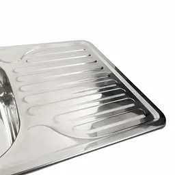 Кухонна мийка з нержавіючої сталі Platinum поліровка 7642 (0,8/180 мм), R, Polish - мініатюра 3
