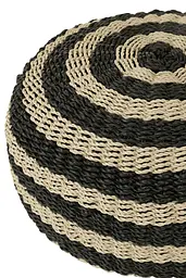 Пуф J-line круглий діаметр 50 см Бельгія чорно-бежевого кольору (41524) - мініатюра 2