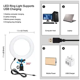 Комплект блогера Puluz PKT3028 4в1 (кільцеве світло, кріплення, тримач для телефону, мікрофон) - мініатюра 3