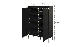 Комод высокий 4д Trend TR-03 черный с подсветкой - миниатюра 3