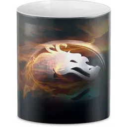Кухоль GeekLand Mortal Kombat Мортал Комбат герба сірий фон MK.02.06 330 мл білий - мініатюра 3
