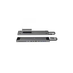 Порт-реплікатор J5create Dock-Station USB-C 10Gbps, 12-in-1 (слот M2 NVMe/хаб/HDMI/DP/PD/картрид/LAN) (JCD552-N) - мініатюра 2