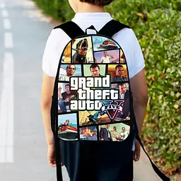 Рюкзак дитячий GTA "Grand Theft Auto" 34х27см, міський ранець для хлопчика з принтом (00442)