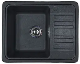 Кухонна мийка Adamant SMALL чорна 570x455x180 мм, з крилом 57 см