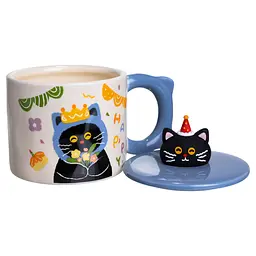 Чашка порцелянова Kitten's Birthday 400 мл синій FM-24A - мініатюра 3