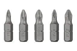 Набір біт викруткових насадок хрестоподібних Intertool PH1 x PH2 x PZ1 x PZ2 x 25 мм Storm (в упаковці 5 шт.) - мініатюра 3