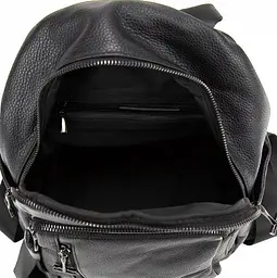 Рюкзак міський Olivia Leather з натуральної шкіри 8 л 25х30 см Чорний - мініатюра 4