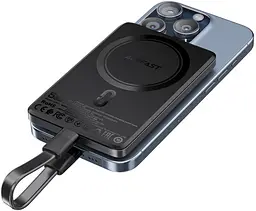 УМБ Acefast Magnetic Wireless 5000mAh 18W PD,QC 3.0, QI 7.5 Вт, ультра тонкий, M8 Black - мініатюра 4
