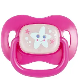 Пустушка Canpol babies Love & Sea силіконова кругла  0-6 міс. рожева (22/410_pin_new)